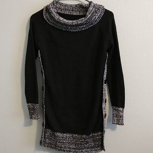 Black overlap neck sweater
